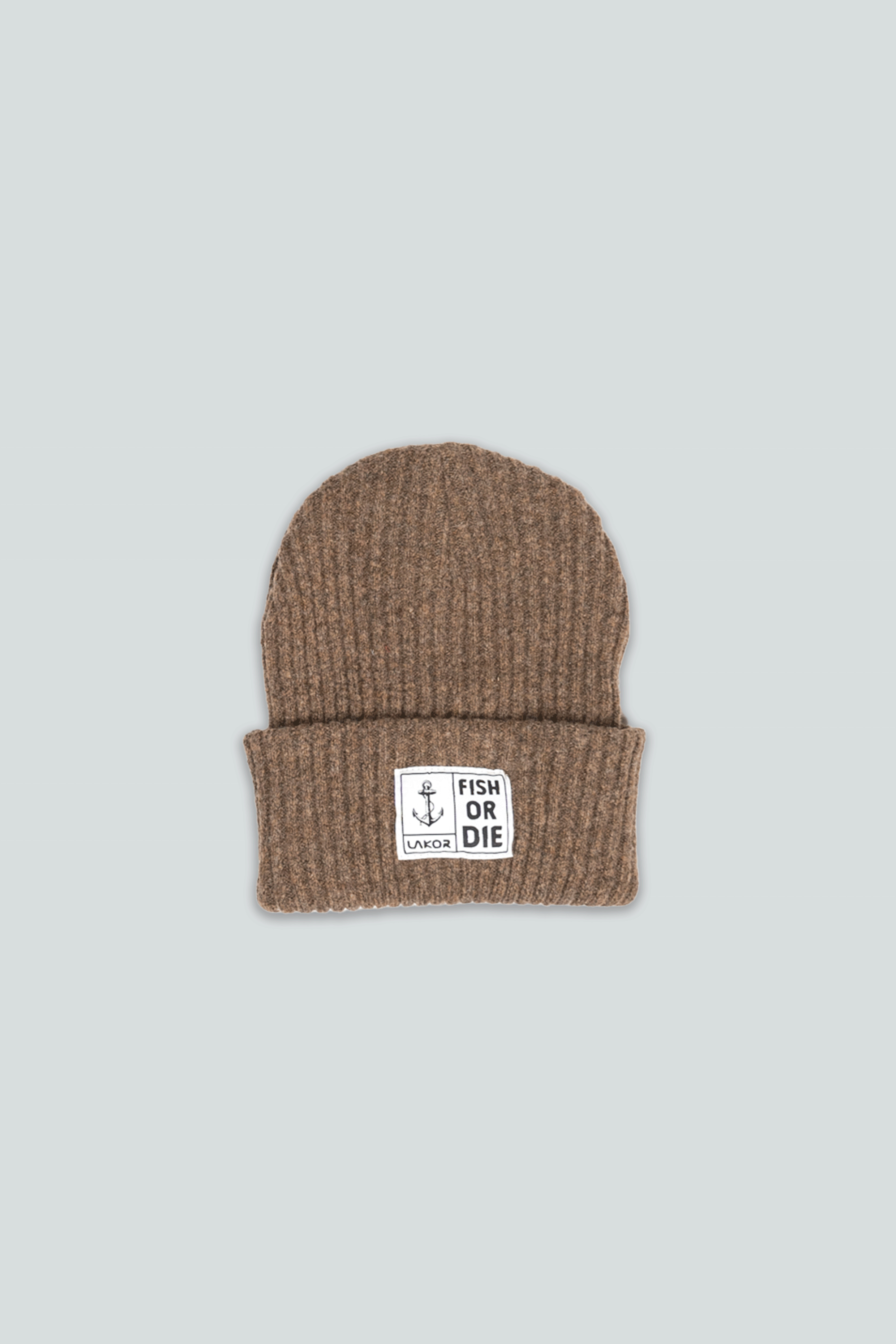 Fish or Die Beanie (Light Brown)