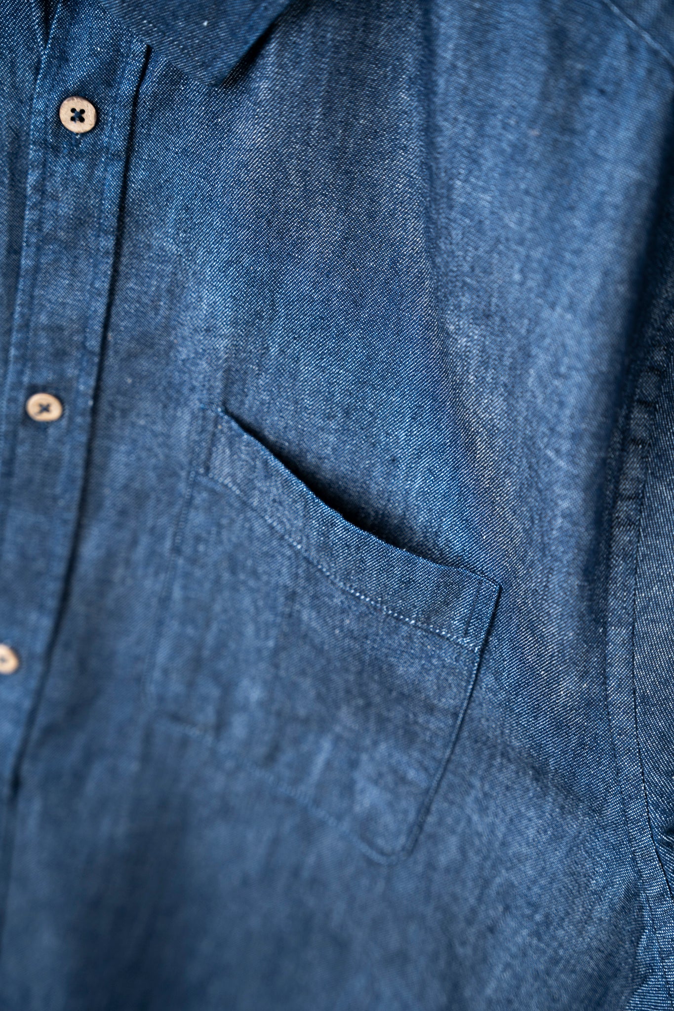 Organic Denim Shirt (Dark Blue)